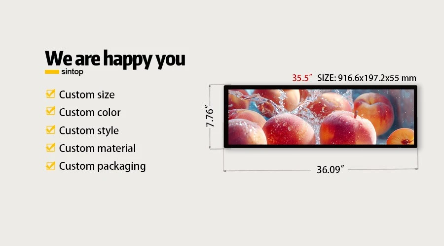 35.5 Inch LCD Bar Display Double Face Screen Manufacturer
