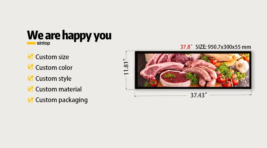 37.8 Inch LCD Bar Display Double Face Screen Manufacturer 37.8 Inch LCD Bar Display Double Face Screen Manufacturer